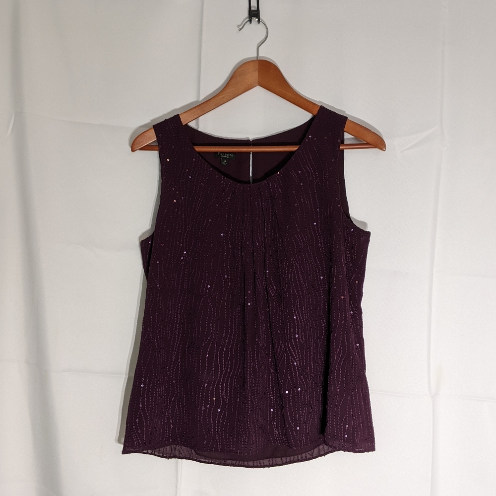 Talbot's purple shell with sequins size 10